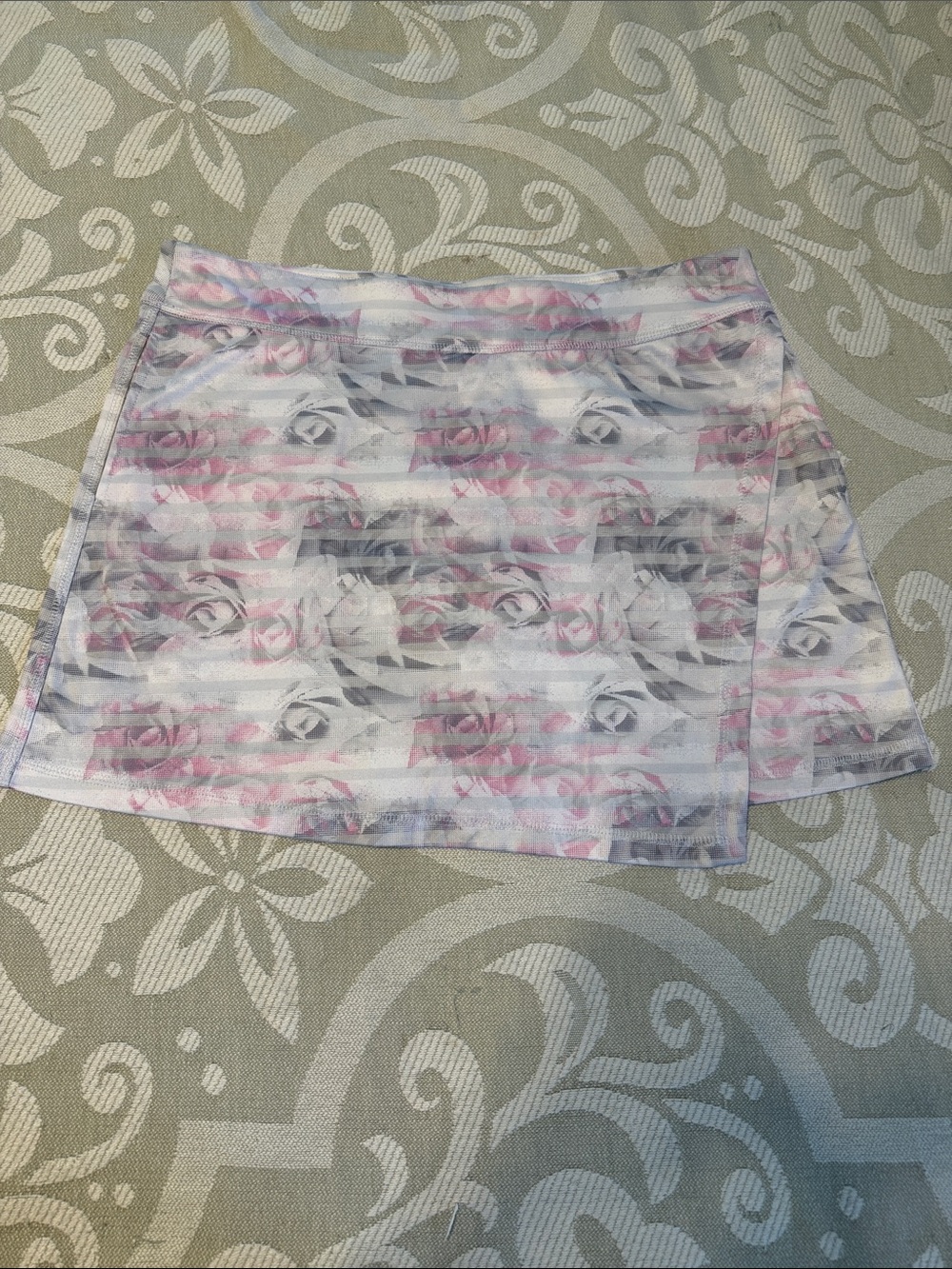 Grand Slam Pink & Gray Floral Mini Skort